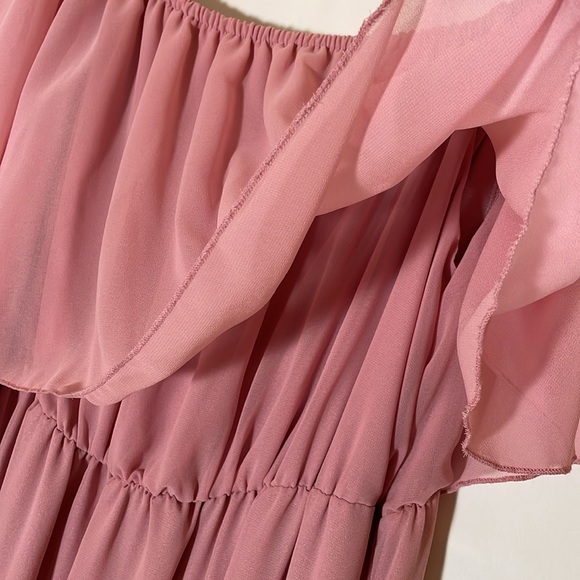 SHEIN Curve Pink Maxi Off the Shoulder Dress, Plus Size 2XL #452 - Picture 3 of 12